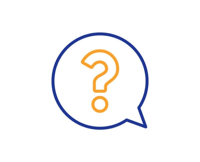 Question mark line icon. Help speech bubble sign. FAQ symbol. Colorful outline concept. Blue and orange thin line color icon. Question mark Vector